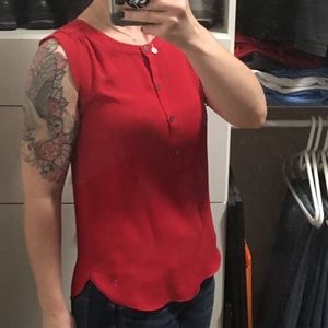 Red Loft Sleeveless Henley Dressy Tank